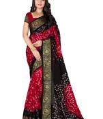 Multicolor hand woven art silk saree with blouse
