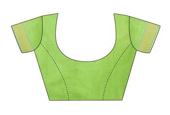 Green Woven Cotton Silk Saree With Blouse 5