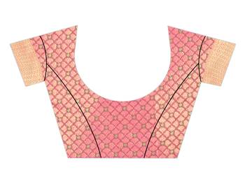 Pink Woven Banarasi Saree With Blouse 4
