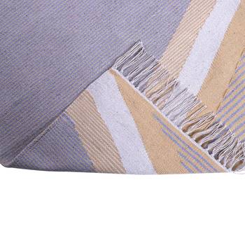 Multicoloured Cotton Geometric Patterned Hand Woven Rectangle Carpet 2