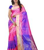 Multicolor Woven Cotton Silk Saree With Blouse
