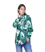 Green Printed Cotton Party Top 