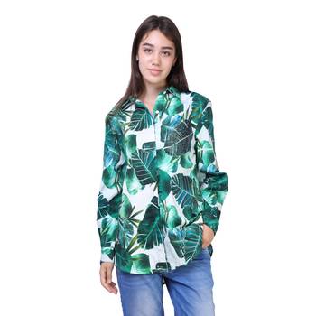 Green Printed Cotton Party Top  2