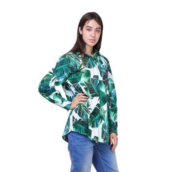 Green Printed Cotton Party Top  3