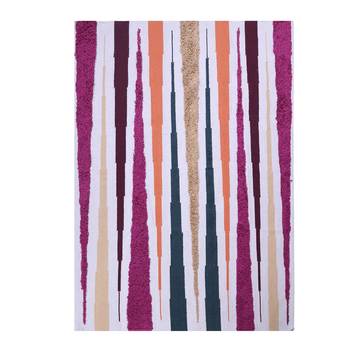 Multicoloured Cotton Stripe Patterned Hand Woven Rectangle Carpet 3