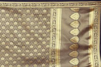 Blue Woven Banarasi Silk Saree With Blouse 5