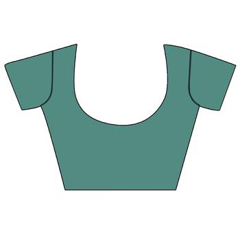 Sea Green Woven Brasso Saree With Blouse 4