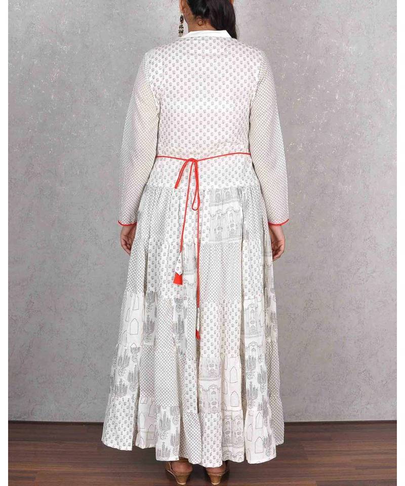 White Cotton Embroidered Dress