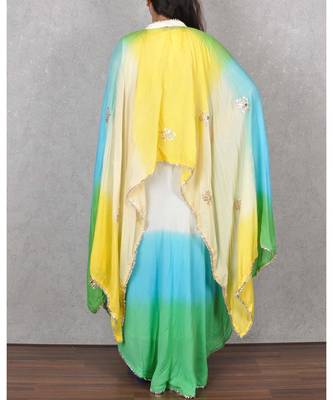 Multicolored Rayon Gota Work Dress 2