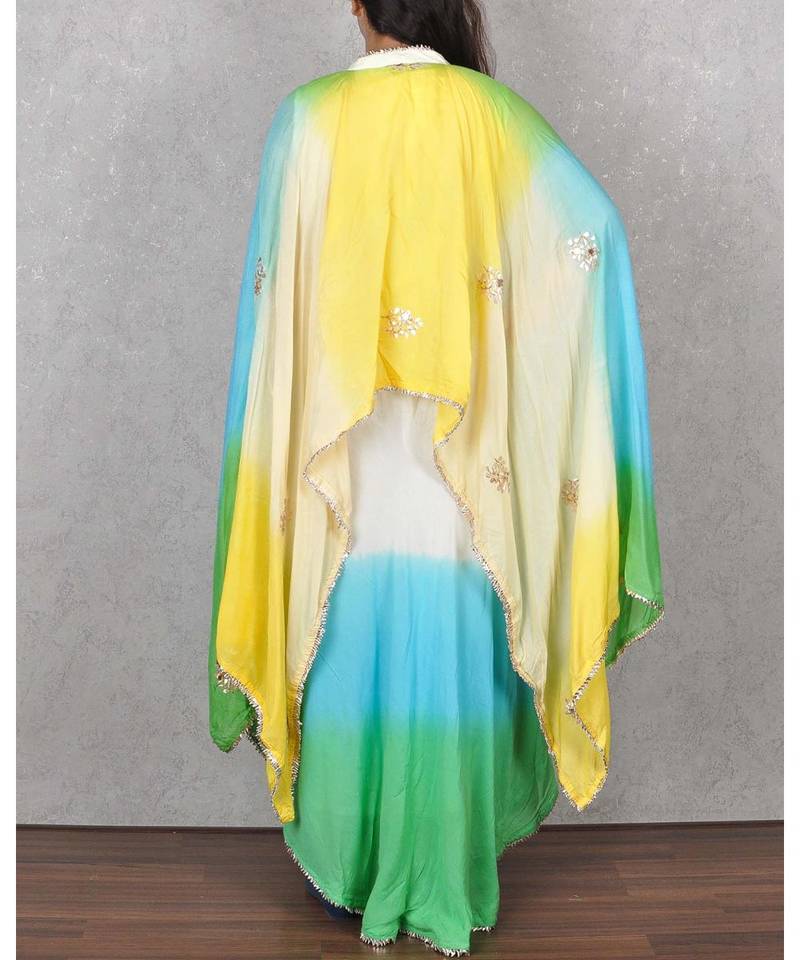 Multicolored Rayon Gota Work Dress