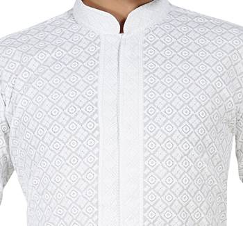 White Stylish Embroidery Kurta Set 2