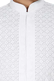 White Stylish Embroidery Kurta Set