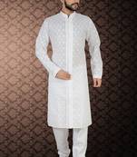 White Stylish Embroidery Kurta Set