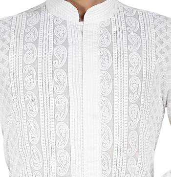 White Stylish Embroidery Kurta Set 2