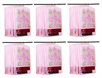Atorakushon   Fabric Printed Hanging Saree Cover Wardrobe Organiser  Multi Color Pack Of 36 1