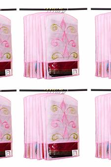 Atorakushon   Fabric Printed Hanging Saree Cover Wardrobe Organiser  Multi Color Pack Of 36
