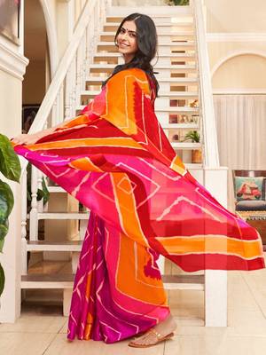 Multicolor woven cotton saree with blouse 1
