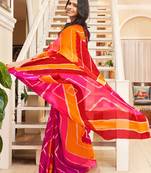 Multicolor woven cotton saree with blouse