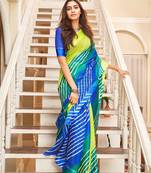 Multicolor woven cotton saree with blouse