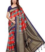 Multicolor Printed Art Silk Saree With Blouse