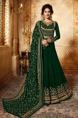 Green embroidered georgette salwar 1