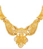 Asmitta Fancy Filigiree Design 1 Gram Gold Plated Choker Style Necklace Set For Women