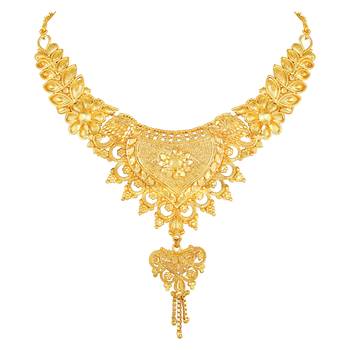Asmitta Traditional 1 Gram Gold Plated Choker Necklace Set For Women 1