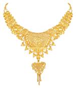 Asmitta Traditional 1 Gram Gold Plated Choker Necklace Set For Women