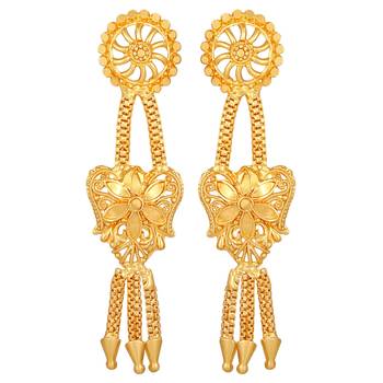 Asmitta Traditional 1 Gram Gold Plated Long Necklace Set For Women 3
