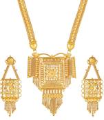 Asmitta Traditional 1 Gram Gold Plated Necklace Set For Women