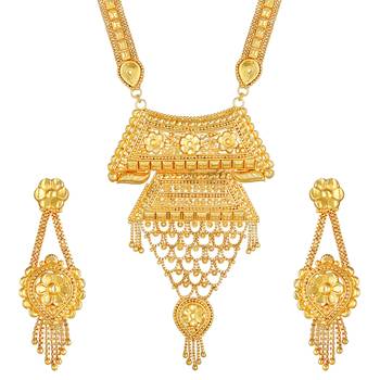 Asmitta Ethnic 1 Gram Gold Plated Necklace Set For Women 1