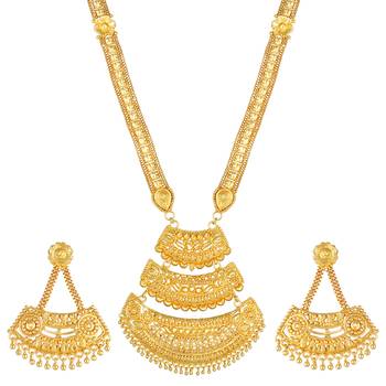 Asmitta Ethnic Designer 1 Gram Gold Plated Necklace Set For Women 1