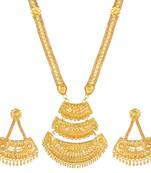 Asmitta Ethnic Designer 1 Gram Gold Plated Necklace Set For Women
