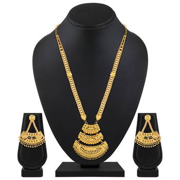 Asmitta Ethnic Designer 1 Gram Gold Plated Necklace Set For Women 2