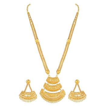 Asmitta Ethnic Designer 1 Gram Gold Plated Necklace Set For Women 3