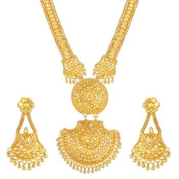 Asmitta Ethnic 1 Gram Gold Plated Necklace Set For Women 1