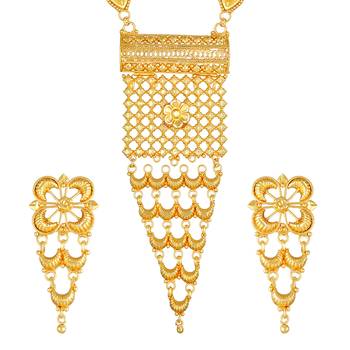 Asmitta Ethnic 1 Gram Gold Plated Necklace Set For Women 2