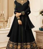 Black embroidered georgette salwar