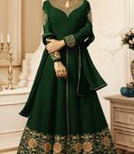 Green embroidered georgette salwar