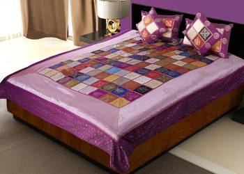 multicolour Silk Sparkling Double Bedding Set(king size) 1