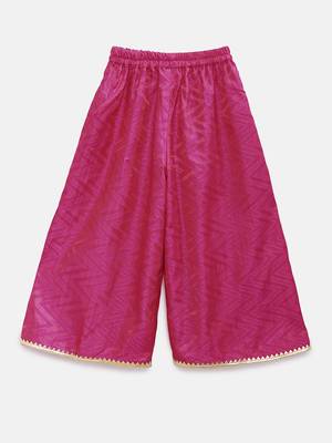 Pink printed jaquard girls-top-bottom 3
