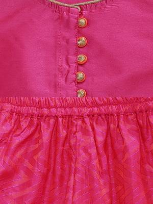 Pink printed jaquard girls-top-bottom 4