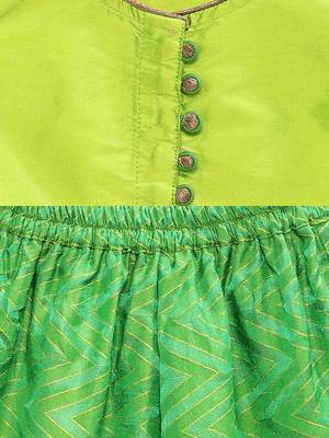 Green printed jaquard girls-top-bottom 4
