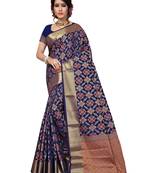 Blue Woven Patola Saree With Blouse