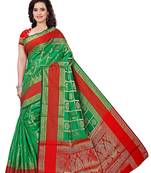 Green Woven Cotton Silk Saree With Blouse