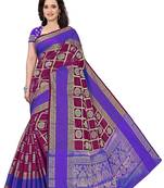 Maroon Woven Cotton Silk Saree With Blouse