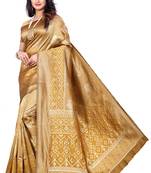 Mustard Woven Banarasi Silk Saree With Blouse