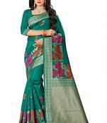 Green Woven Pure Kanjivaram Silk Saree With Blouse