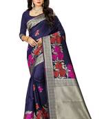 Blue Woven Pure Kanjivaram Silk Saree With Blouse