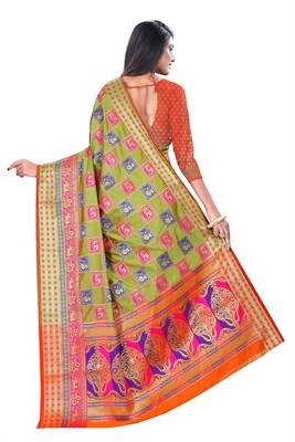 Multicolor Woven Pure Kanjivaram Silk Saree With Blouse 3